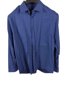 Men’s Michael Kors Dress Shirt Blue Geometric 17 34/35